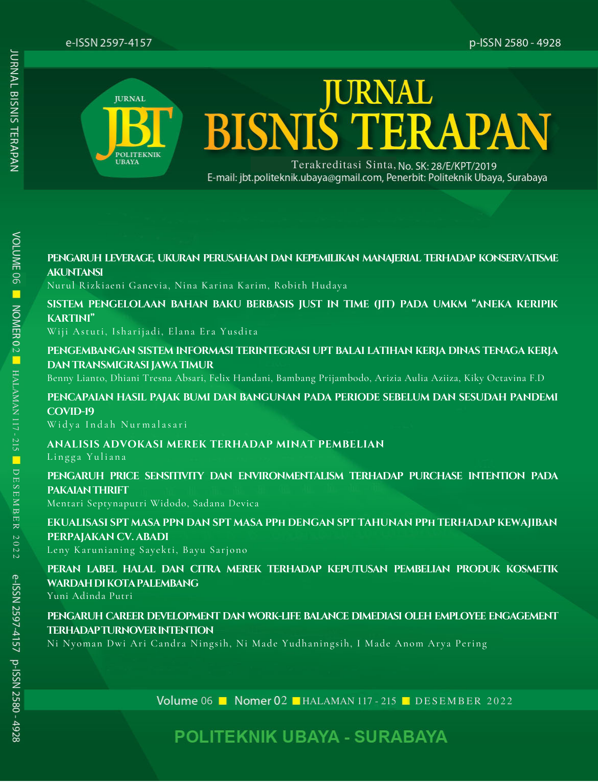 PENGARUH PRICE SENSITIVITY DAN ENVIRONMENTALISM TERHADAP PURCHASE INTENTION  PADA PAKAIAN THRIFT